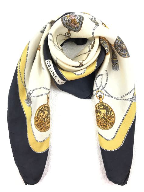 vintage celine scarf|Celine paris silk scarf.